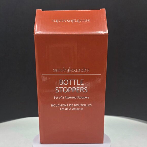 Sandra Alexandra Glass Bottle Stoppers 2pk-Red & Yellow Chilis 5.25" & 4.5" NEW - Picture 1 of 4